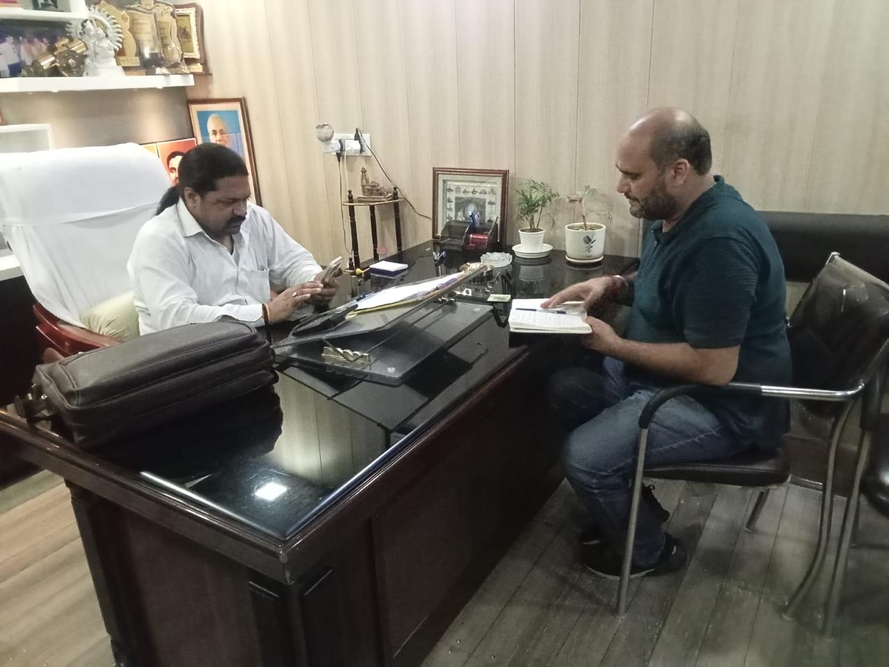 Meeting with the Gram Pradhan of Rawali Mahdood