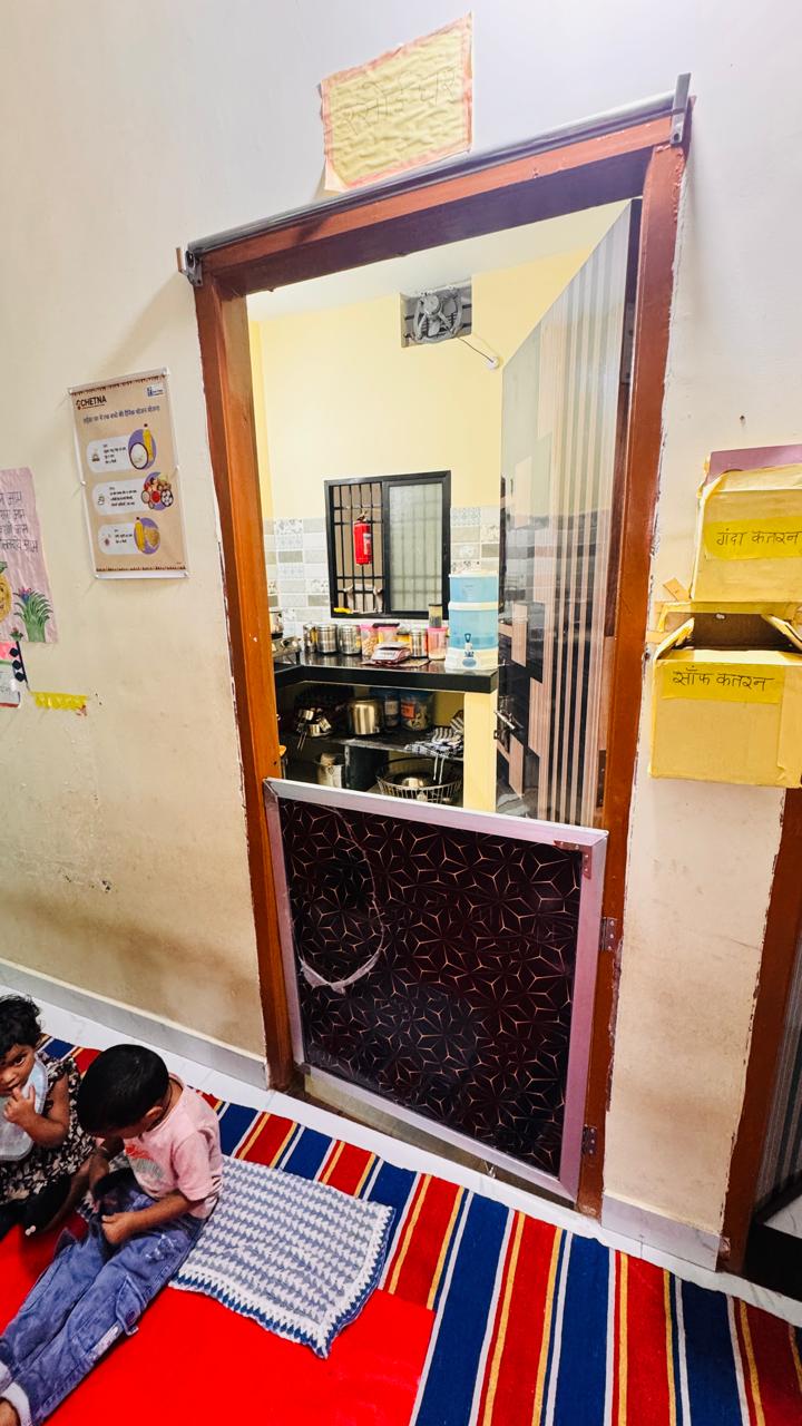 Safety gate at the crèche kitchen entrance